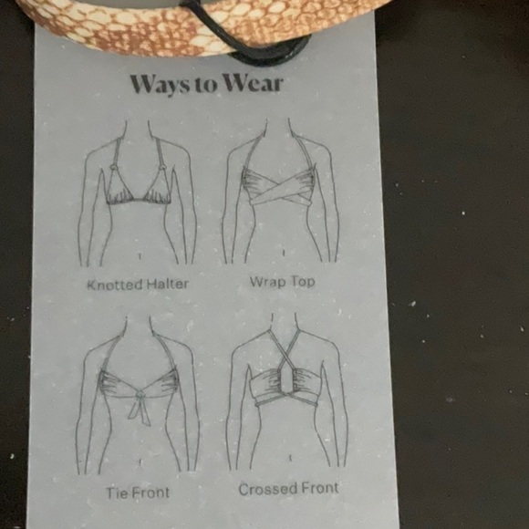 VITAMIN A Bikini Top Tan Reptile Print Size Medium - Picture 5 of 10